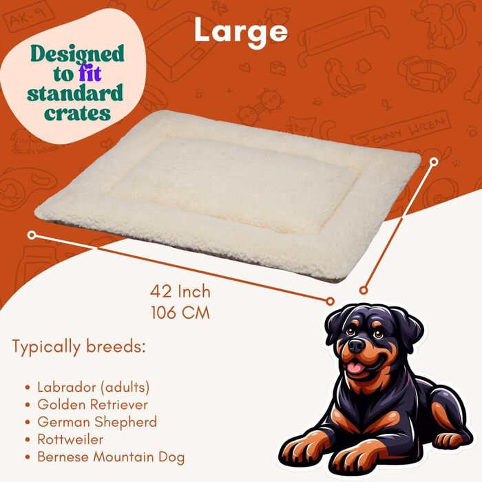 Велике собаче ліжко з вовни, стегане, британського виробництва, Sandsockel/Holzkohle-Topper (106 x 71 см)