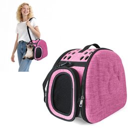 Транспортна сумка для собак і котів, переноска для тварин, дорожня сумка-переноска для маленьких собак і котів, до 4 кг, рожевий колір