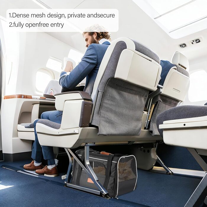 Транспортна переноска для котів Alitree, середнього розміру, до 9 кг, з регульованим плечовим ременем, дихаюча та складна