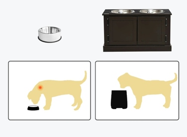 Підвищена стійка-тумба для собак з двома мисками для годування