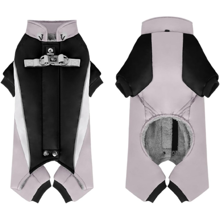 Зимовий теплий одяг для тварин: регульований комбінезон з світловідбиваючими смугами та кільцем для оптимальної безпеки (27 см, C)