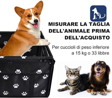 Автомобільний сидіння для собак на переднє сидіння - чорний, з ременями безпеки, водонепроникний, для малих та середніх порід