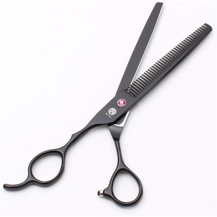Професійна ліворука ножиці для стрижки собак, 7.0 дюймів (прямі та розріджуючі леза, для перукарів та дому)