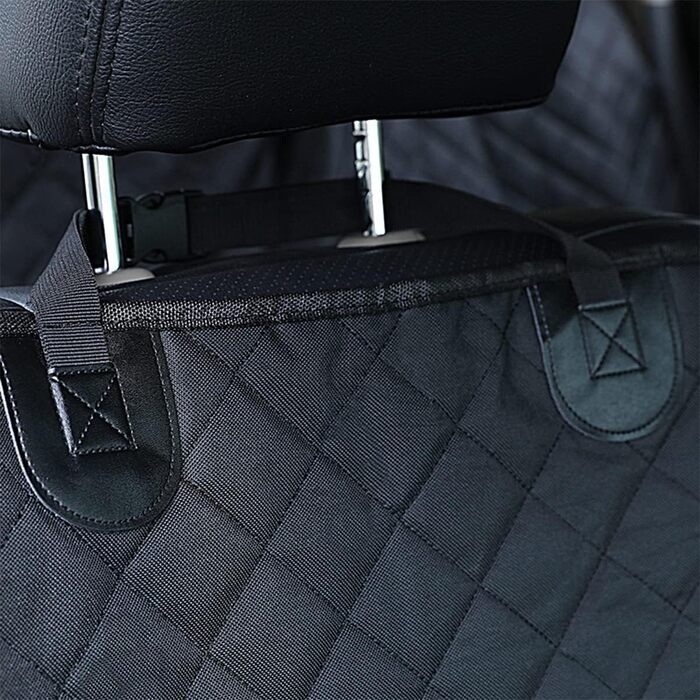 Чохол на автосидіння для собак, універсальний, водонепроникний, антиковзний, з пряжкою, з підкладкою для більшості авто, SUV та MPV (Чорний)