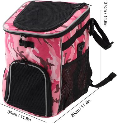 Корзина для собак у велосипед, велика місткість, водовідштовхувальна, дихаюча, для легкої збірки та чищення, сумка-переноска для тварин для подорожей на природі (Рожевий камуфляж)