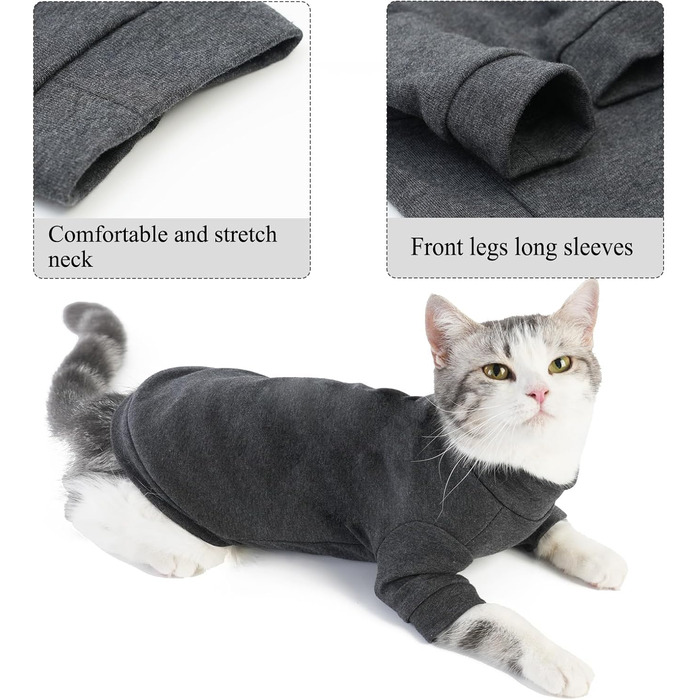 Пуловер для безшерстних котів Sphynx, теплий, сірий (L)