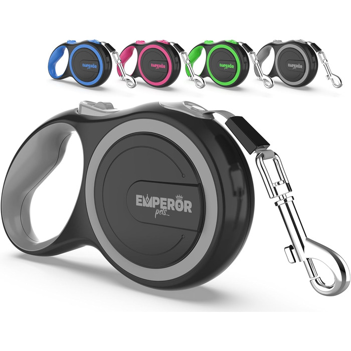Рулетка для собак EmperorPets, 5 м, міцний нейлон, без заплутування, зелена, з ергономічною ручкою