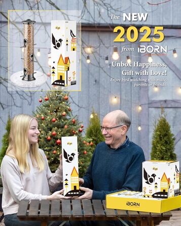 Годівниця для птахів iBorn з 6 місцями для підльоту, 20 см тарілка, з алюмінію, 38 см (чорна)