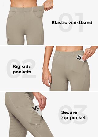 Спортивні штани для верхової їзди WILLIT Daen з флісовою підкладкою та силіконовим повним захопленням (XXL, Хакі)