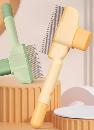 Щітка для догляду за тваринами Fellblitz - самоочисна, для довгого та короткого хутра, зелена