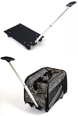 Транспортна сумка для домашніх тварин DBEST Products, середнього розміру, м'які стінки, складана, для собак та котів, схвалена авіаперевізниками, сумка-переноска Leopard