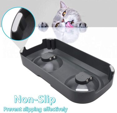 Підвищені годівниці для котів 2 шт. з нержавіючої сталі, нахил 15°, антиковзний стійкий, запобігає нудоті, придатні для миття в посудомийній машині