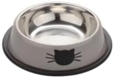 Набір мисок для котів PawPourri з нержавіючої сталі, протиковзкі, 2 шт (230 мл, сірий, червоний, помаранчевий, чорний)