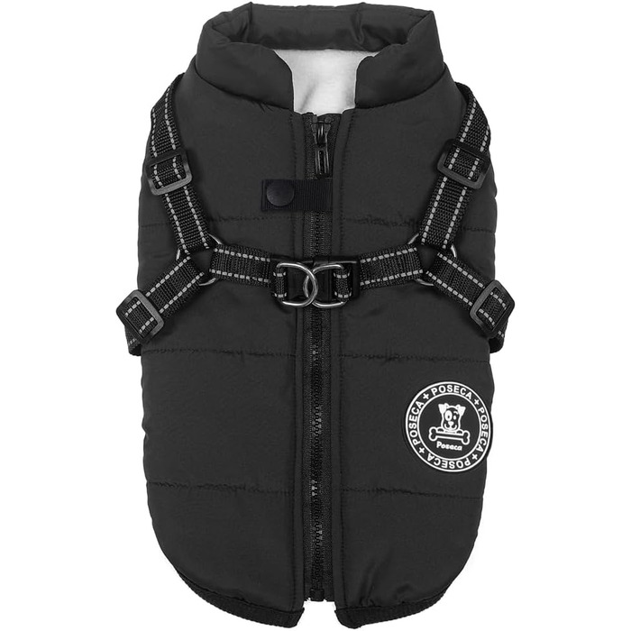 Зимова куртка для собак маленьких порід, водонепроникна, тепла, на шлейці, зелена L