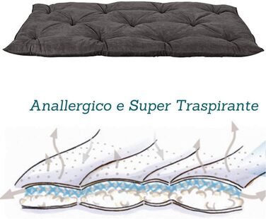 Матрац для собак EVERGREENWEB 90x115 см, 8 см, ортопедичний, з ефектом пружини, сірий, пральний