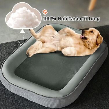 Ліжко для собак середніх та великих порід з високими бортиками, знімний та пральний чохол, кошик для собак, зручна подушка з роликом для шиї, неслизьке дно