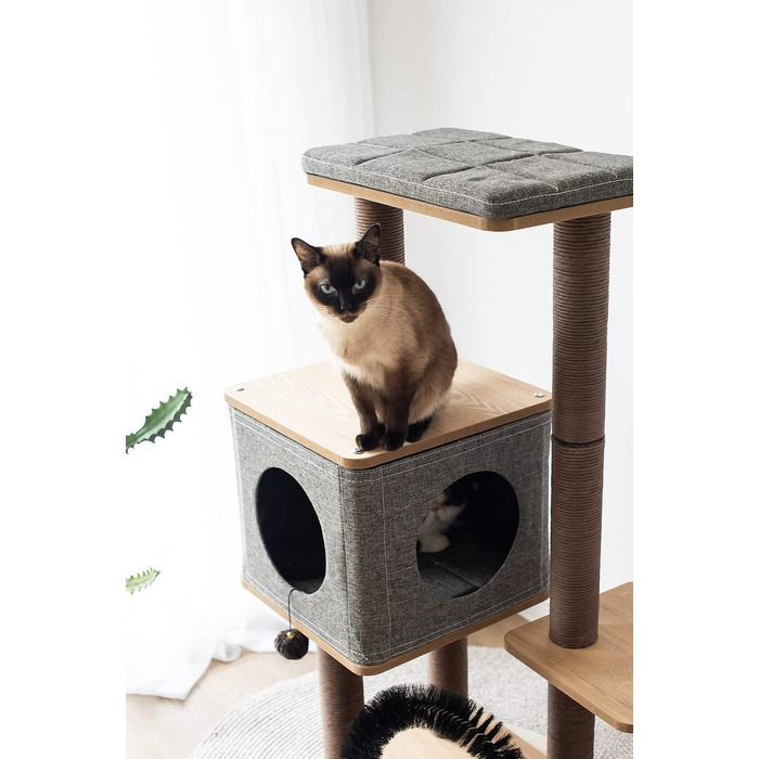 Дряпак для котів PetPals, трирівневий, з масажером, з ДСП, сірий