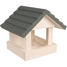 Годівниця для птахів Windhager Feldberg з дерева (сосна) | Стиль Landhaus | Містка, на три сторони, стійка до погодних умов | 20,50 x 21 x 23,50 см