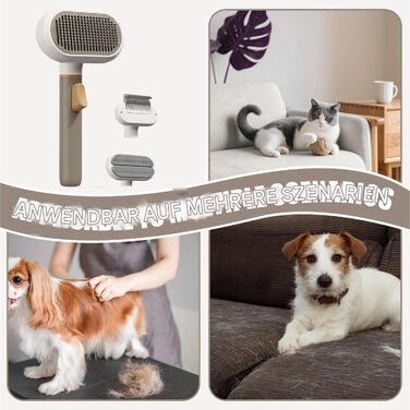 Щітка для собак під час линьки | Антиковзаюча щітка для чищення - щітка для котів для видалення шерсті - для купання короткошерстих та довгошерстих, для дому, квартири, офісу, меблів