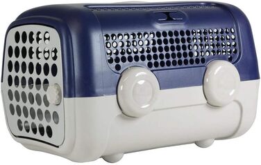 Транспортний бокс для собак та котів UNITED PETS A.U.T.O., міцний, виготовлений в Італії, зелений/бежевий, з гігієнічним килимком, 51 x 37 x 33 см