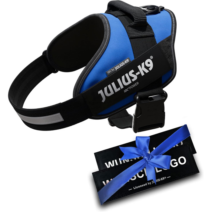 Пояс для собак Julius K-9 IDC Powergeschirre, індивідуальні написи, великий, середній, малий, 16IDC+CUSTOMP-ANT (Блакитний)