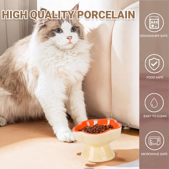 Миска для собак та котів Antischlingnapf, миска протиковтання, керамічна миска для собак та котів (Morgenblüte, Лимонний апельсин)