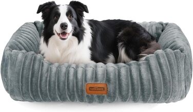 Ліжко для собак Nobleza, 65x55x20 см, сіре, з м'якою піною, знімний чохол, неслизьке дно