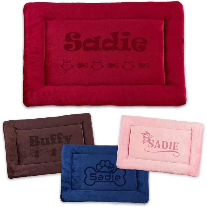 Персоналізована килимок для собак, індивідуальне собаче ліжко для вольєру, миється, килимок для сну домашніх тварин, подарунок для любителів собак і котів (69x52 см, Червоний)