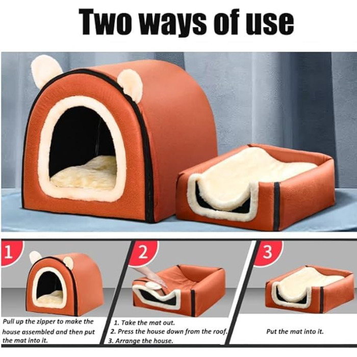 Крісло-лежанка для собак великих порід (2XL) з м'якою підстилкою, водонепроникним будиночком та антиковзною основою, в клітинку сірого кольору