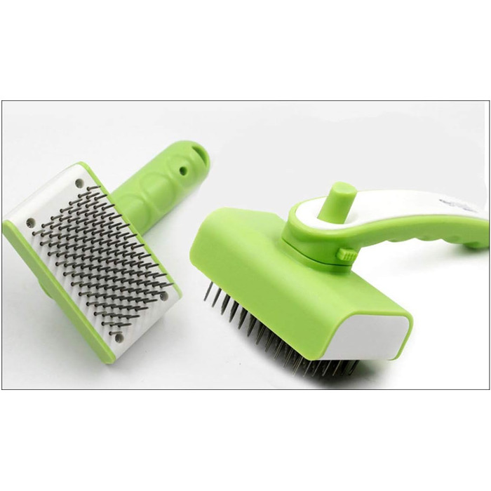 Гребінець для собак Slicker від green: самоочищується, для довгої та середньої шерсті