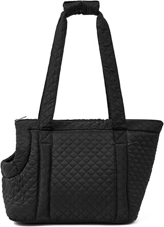 Сумка-переноска для собак та котів з бавовни, чорна. Зручна переноска для маленьких собак, цуценят та кошенят. Легка та портативна, з кишенями.