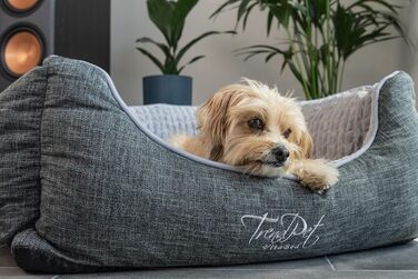 TrendPet VitaBed сірий - ортопедичне преміум-ліжко для собак з матрацом з 5 см Memory Foam (80x70 см)