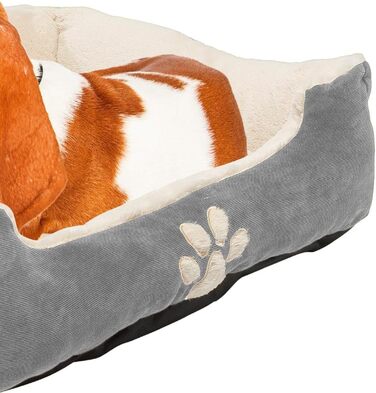 Крісло-ліжко для собак та котів, 60x50 см, бежеве - м'яке, з бортиком