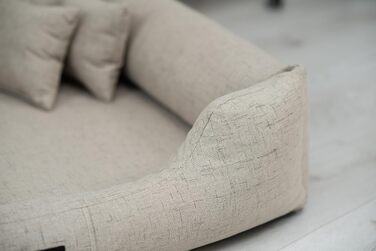 Ортопедичне ліжко для собак Bruno Grosse середнього розміру. М'яке ліжко-матрац для собак з Aura-тканини, з Memory Foam. Зручне, зносостійке та міцне (L, Бежевий)