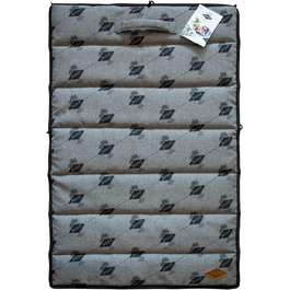 Килимок для собак JEGGO 'Cannes', компактний та розкладний з ручкою, для собак та сім'ї, ідеальний для подорожей, з водонепроникним покриттям з одного боку, Made in EU (Small, Grey) Grey Small