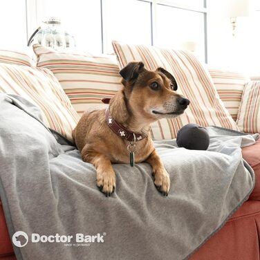 Doctor Bark м'яка флісова ковдра для собак, гіпоалергенна, пральна до 95°C, для дивану та лежака, 100x70 см, світло-сіра, Німеччина