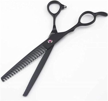 Професійна ножиці для собак, вигнуті ножиці для грумінгу, набір інструментів для догляду за шерстю собак, чорний, 7 дюймів