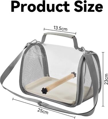 Транспортний бокс для птахів Gxdamxz з дерев'яним штиком та підносом, клітка для хвилястих попугаїв/попугаїв/дрібних тварин, 27x20x20 см