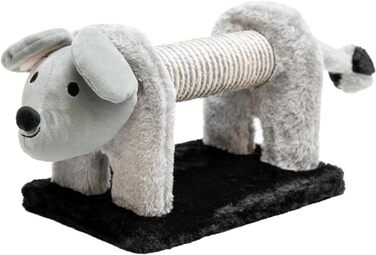 Драпак для котів з сизалю та плюшу у формі панди, сірий, 56 x 18 x 18 см