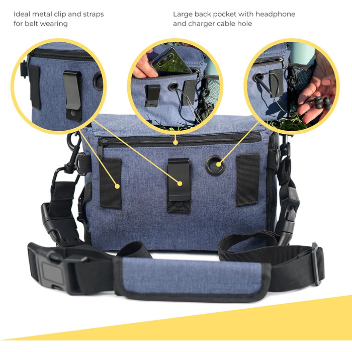 Leckerlibeutel для собак Arrivly SixWalker з магнітною застібкою: практичний фідер для дресирування, універсальна сумка для ласощів з винімною кишеню (Блакитний)