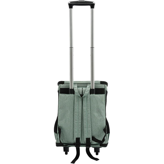 Транспортна переноска для собак та котів з колесами, складна, рюкзак для тварин з телескопічною ручкою, переноска для великих котів та маленьких собак з дихаючою сіткою, рюкзак для домашніх тварин до 9 кг (зелений)