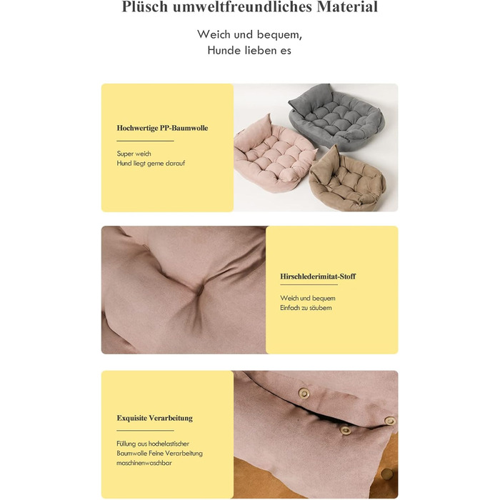 Кругле ліжко для собак Freyamy: м'яке, зрізне, для собак середніх та малих порід, рожеве (78/38x62/35x13 см)