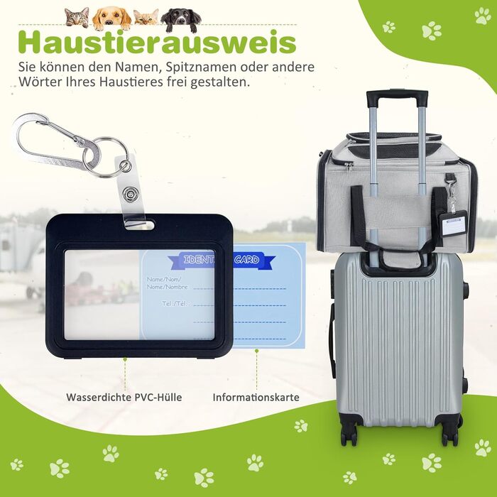 TOFFCAEA Транспортна сумка для кота/собаки, переноска для собак, складана переноска для котів, портативна, 6 кг, для середніх собак та котів (Сірий, 43 x 28 x 28 см)