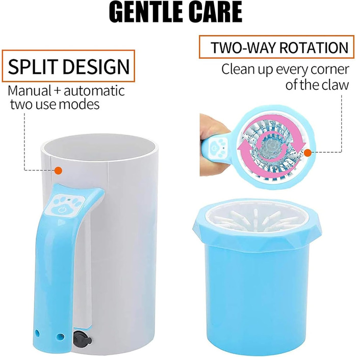 Автоматичний мийка лап для собак Ruyiczb: зручна очистка лап для собак та котів, чорна