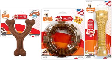 Жувальна іграшка для собак Nylabone Power Chew, набір 3 шт, арахісове масло та бізон, для великих і гігантських порід