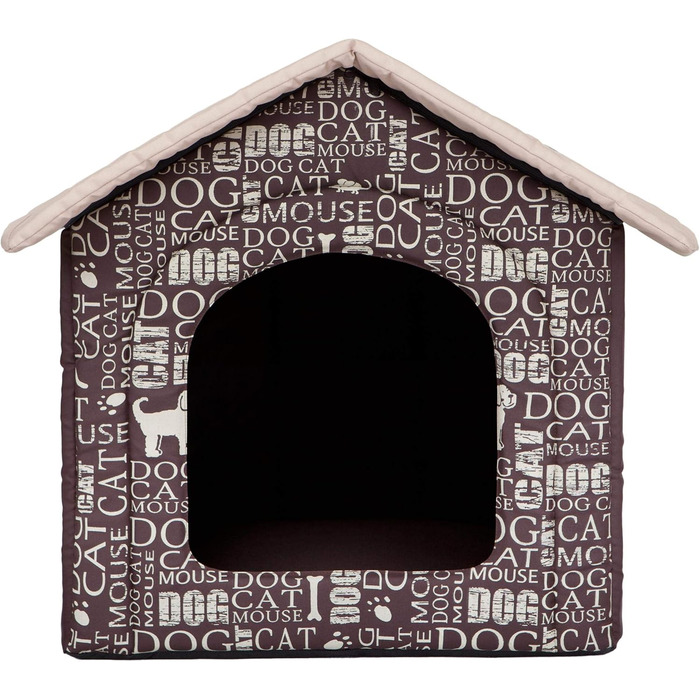 Будка для собак, лежанка для собак, хатинка для собак, хатинка для котів Mittle L, 52x46 см (76x72x74 см, з написом)