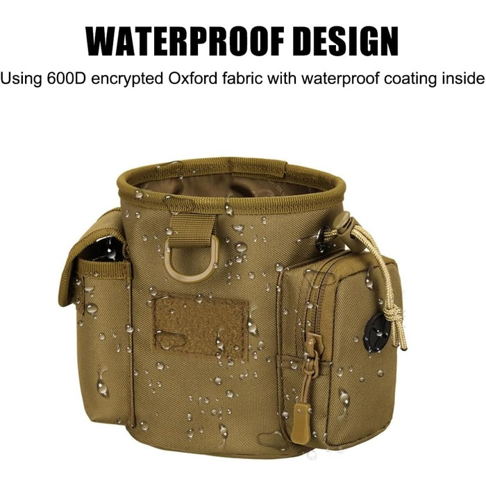 Сумка для тренування собак DONGKER, водонепроникна, з 2 кишенями, бежева