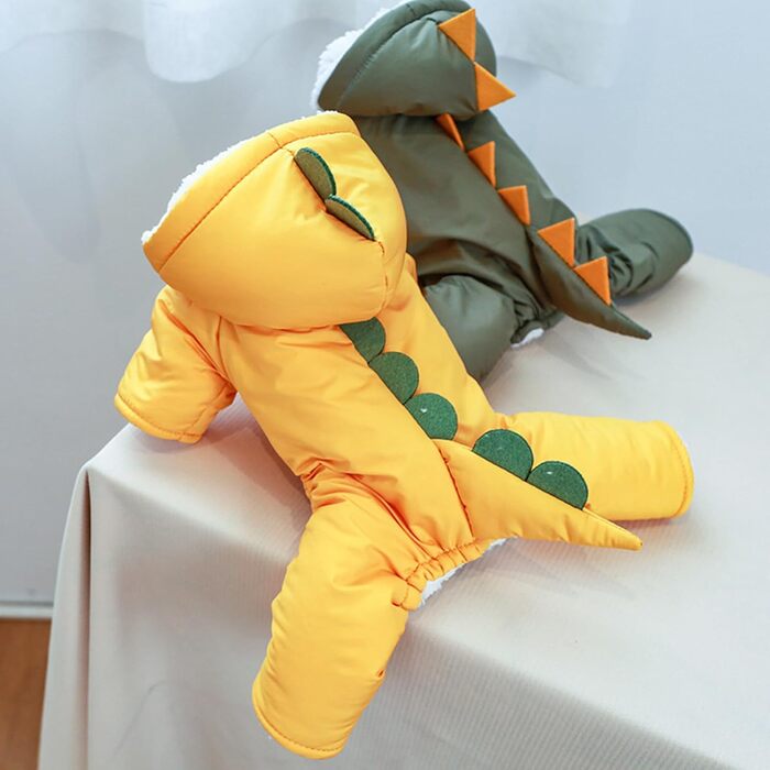 Теплий зимовий костюм для собак - Комбінезон з капюшоном для маленьких собак (Жовтий, XS)