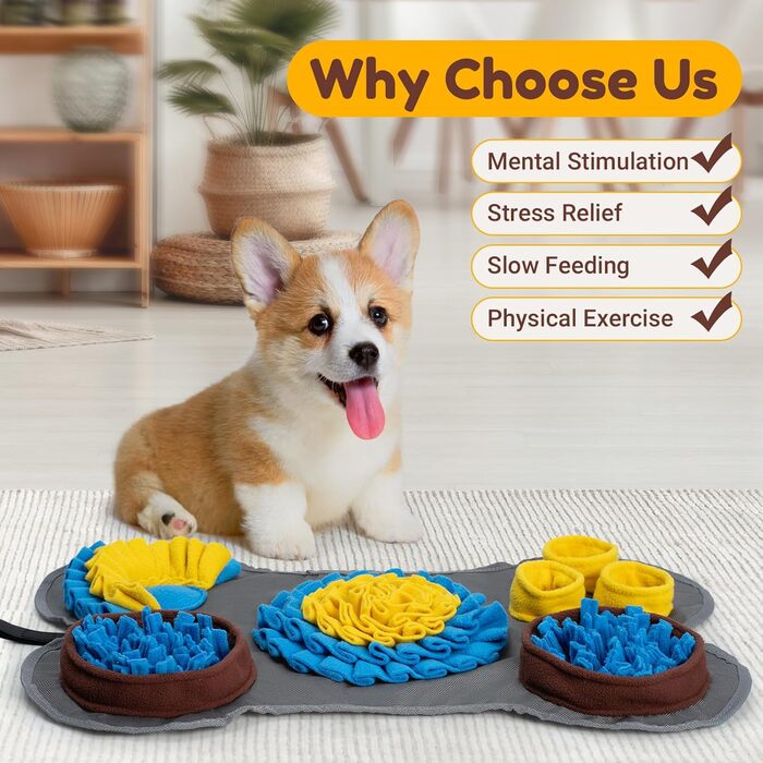 Schnüffelmatte для собак Barpor 38x58 см: інтелектуальна іграшка, килимок-шлепак для тварин, інтерактивна іграшка для собак, неслизька, міцна та придатна для прання