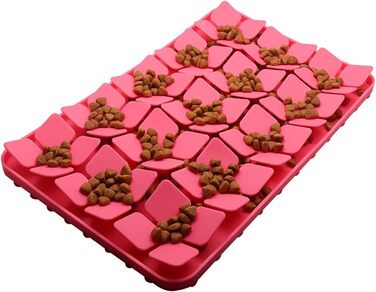 Килимок-лизалка для собак Katzenschlamm з присосками, лінза, зменшує нудьгу, для ласощів та корму, фіолетовий (червоний)